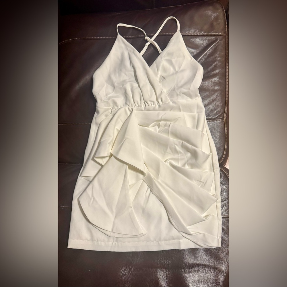 Luxxel Strapless Cream Dress